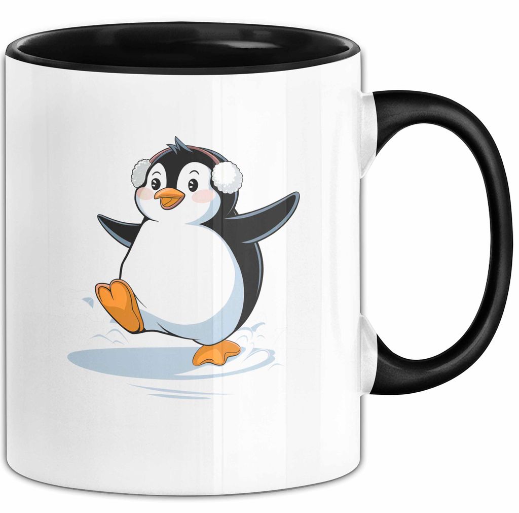Pinguin Liebhaber Tasse Geschenk Lustige Geschenkidee Spruch Für Kälte Fans (Schwarz)