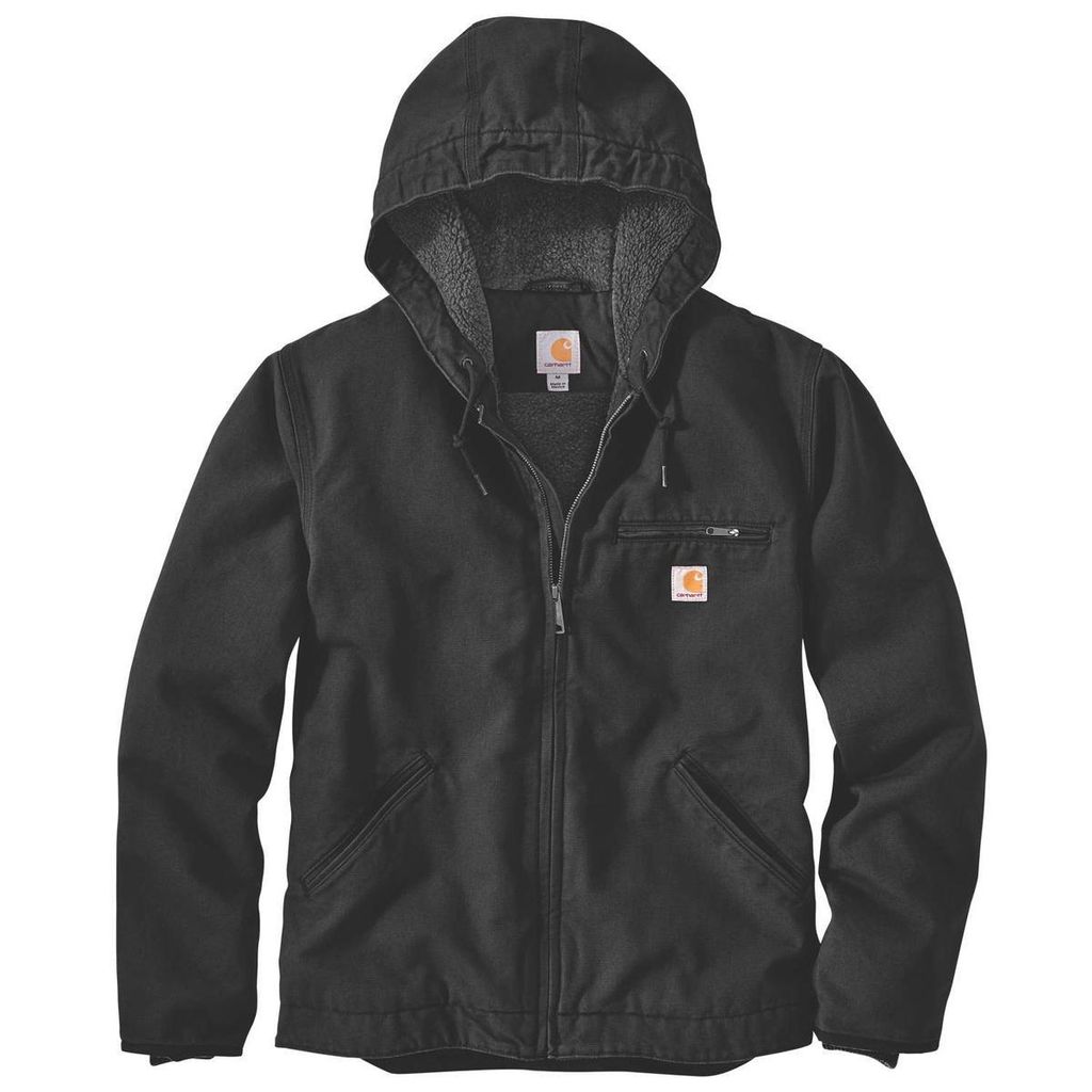 Carhartt WASHED DUCK SHERPA LINED JACKET, Farbe:schwarz, Größe:XXL