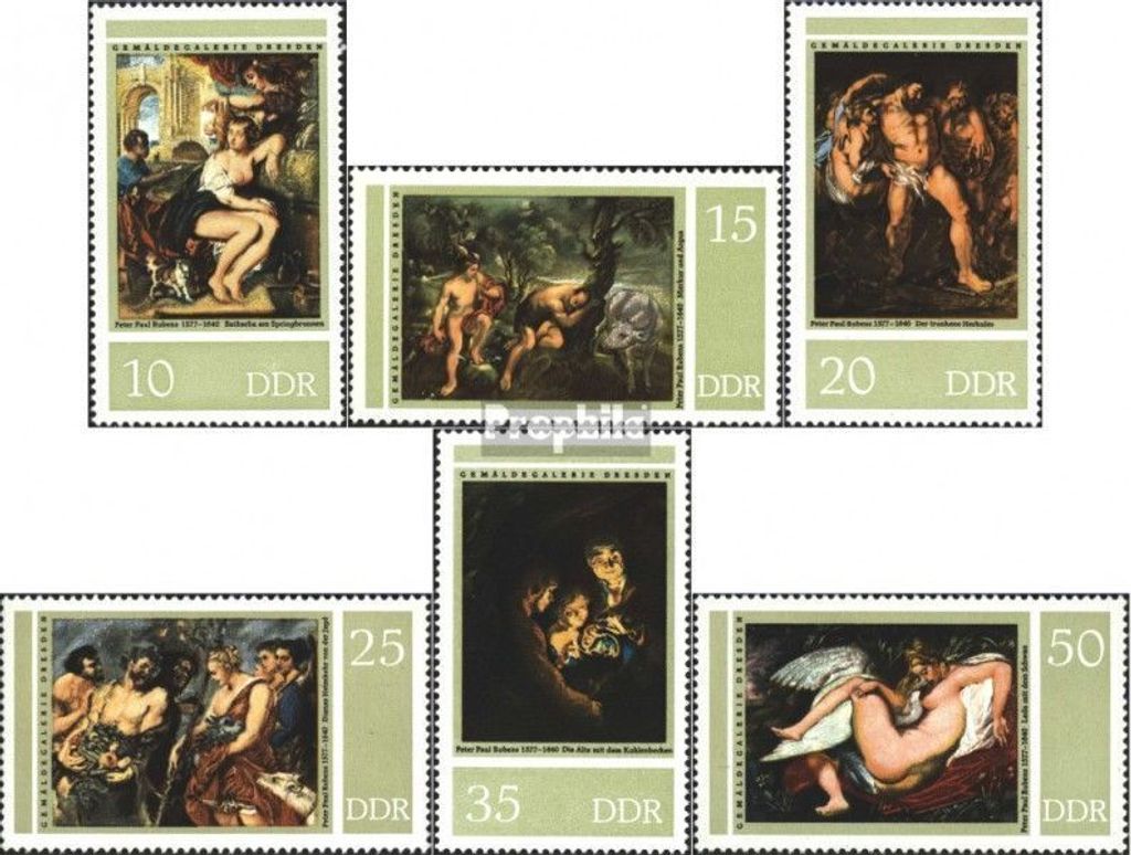 Briefmarken DDR 1977 Mi 2229-2234 (kompl.Ausgabe) gestempelt 400.Geburtstag von Rubens