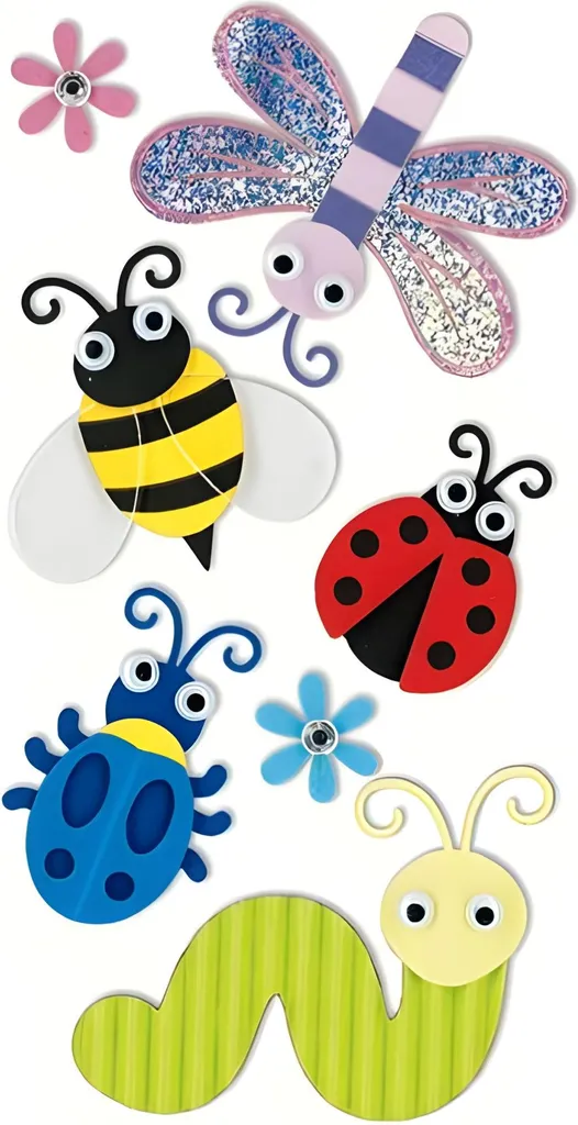 Heyda 203780647 Mélange Stick-On's Insectes Autocollants 7,5 x 16,5 cm