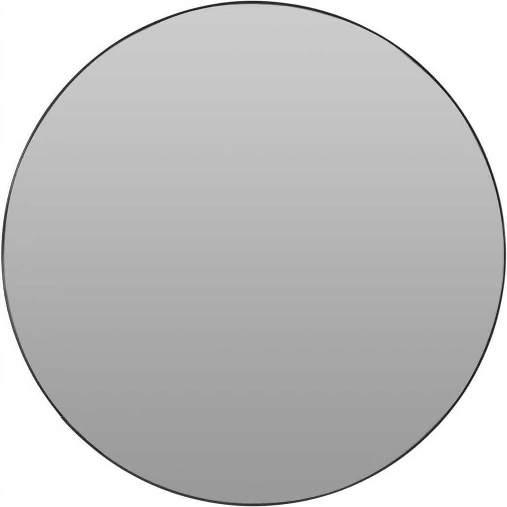 Runder Hängespiegel mit schmalem schwarzen Rahmen, 75cm Produktbild 