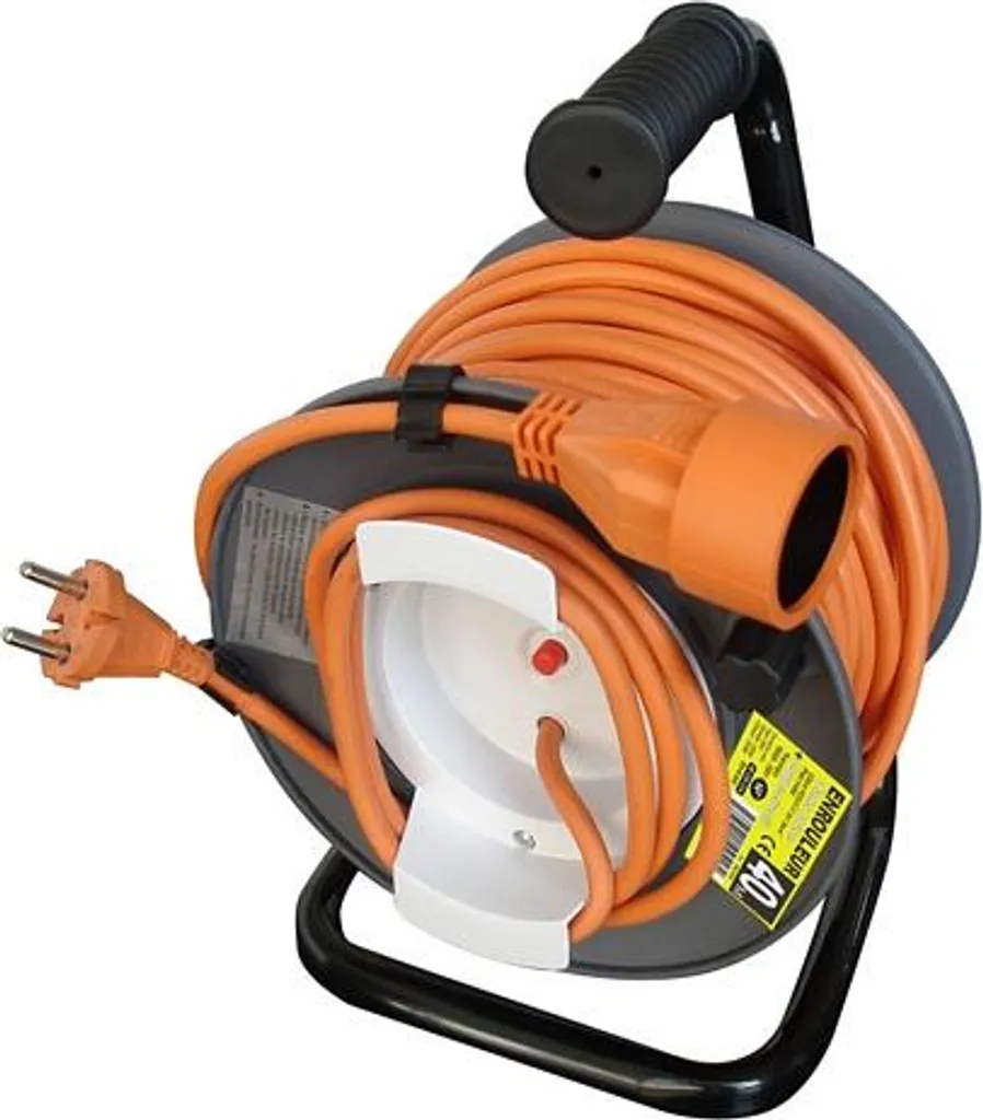 Enrouleur de jardin Inotech 40m avec câble renforcé et sécurité thermique