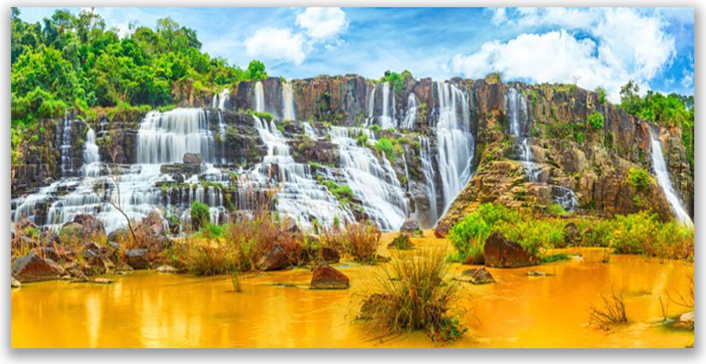 Acrylglasbilder 120x60 Wandbild Druck Wasserfall Natur