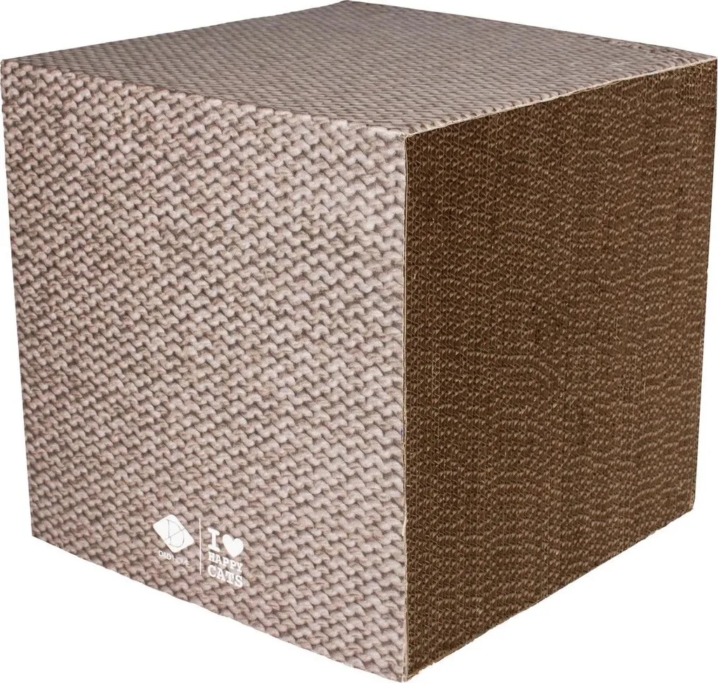 Cube griffoir stable beige D&D L pour stopper les griffures sur tapis
