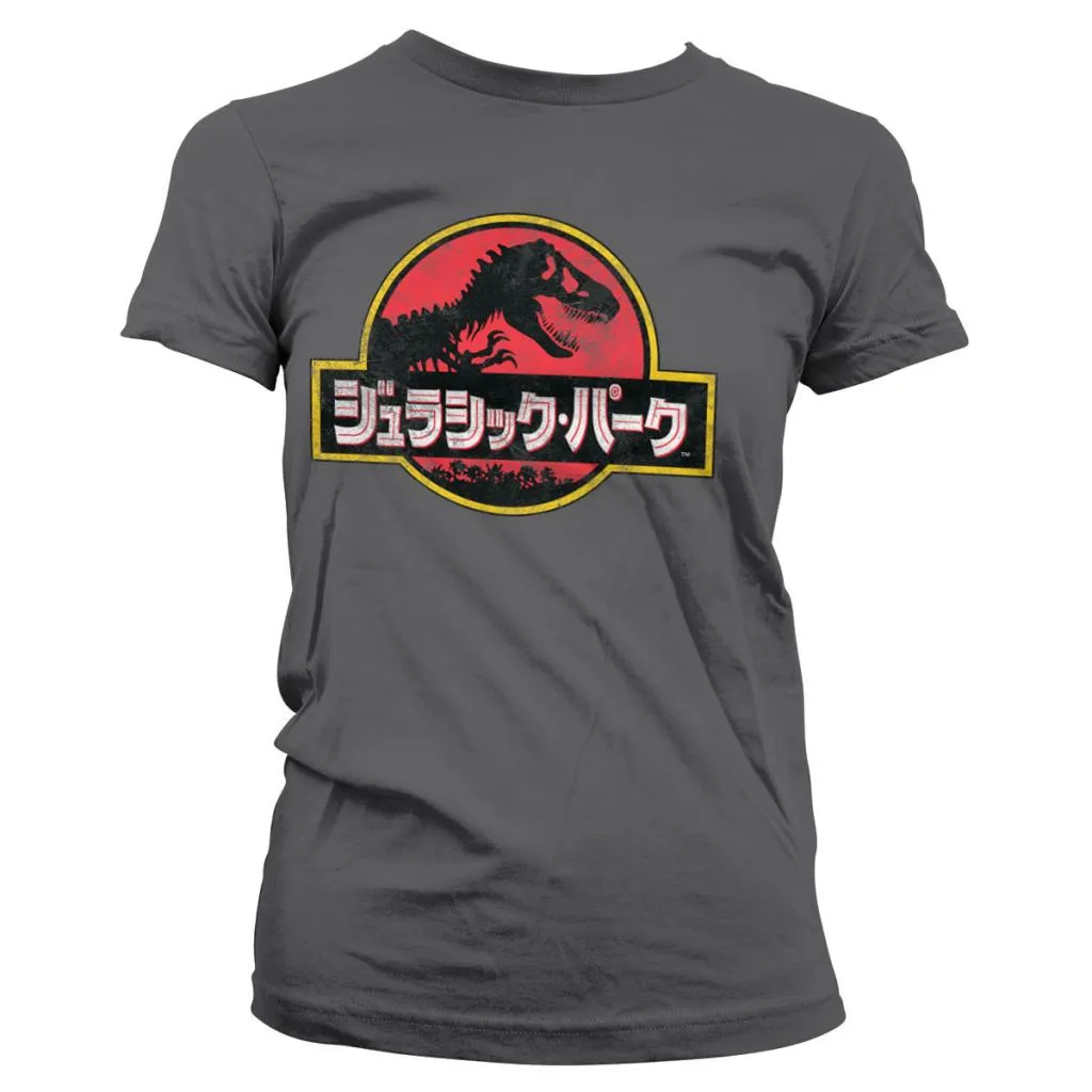T-Shirt Jurassic Park Femme XL Gris Idéal pour Fan Cinéma et Look Geek