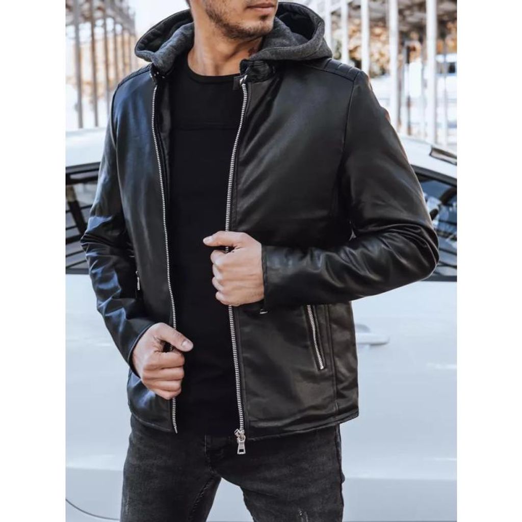 Dstreet Homme Important Veste de motard en cuir noir XXL Image du produit 