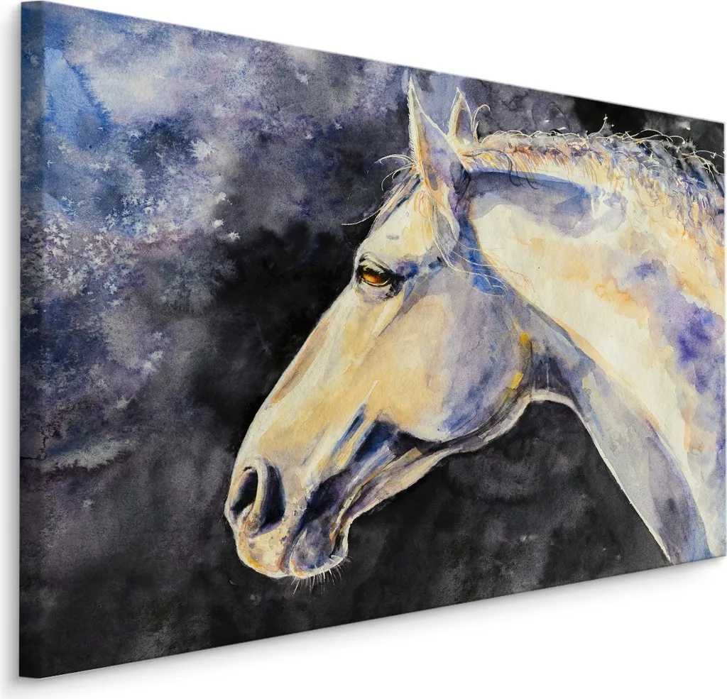 Offerta Carta da Parati su Tela 90x60 XXL Cavallo Notte - Top Art