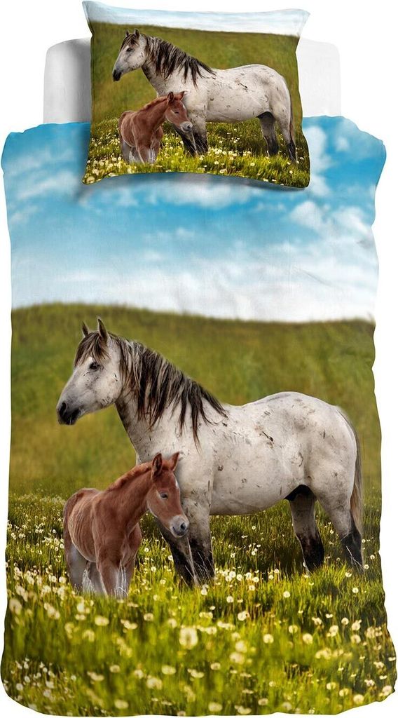 Traumschlaf Bettwäsche Pferde 155x220 cm + 80x80 cm