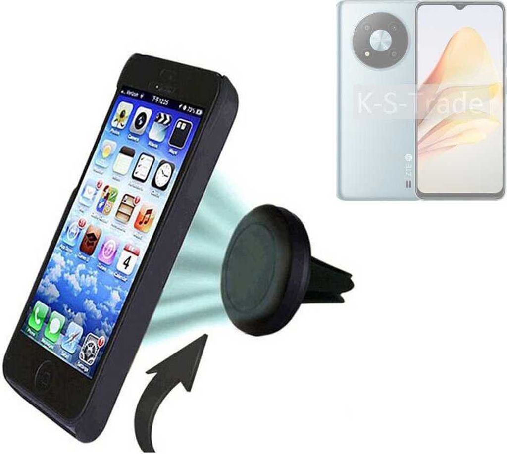 K-S-Trade Kompatibel mit ZTE Voyage A41 5G Auto Handy Halterung KFZ Halter Lüftungsgitterhalterung Air Vent mount Smartphone Halter