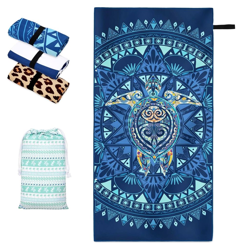 Mikrofaser Strandtuch XXL 200x100 cm - Leichtes und dünnes Badetuch für die Familie, saugfähig und schnelltrocknend