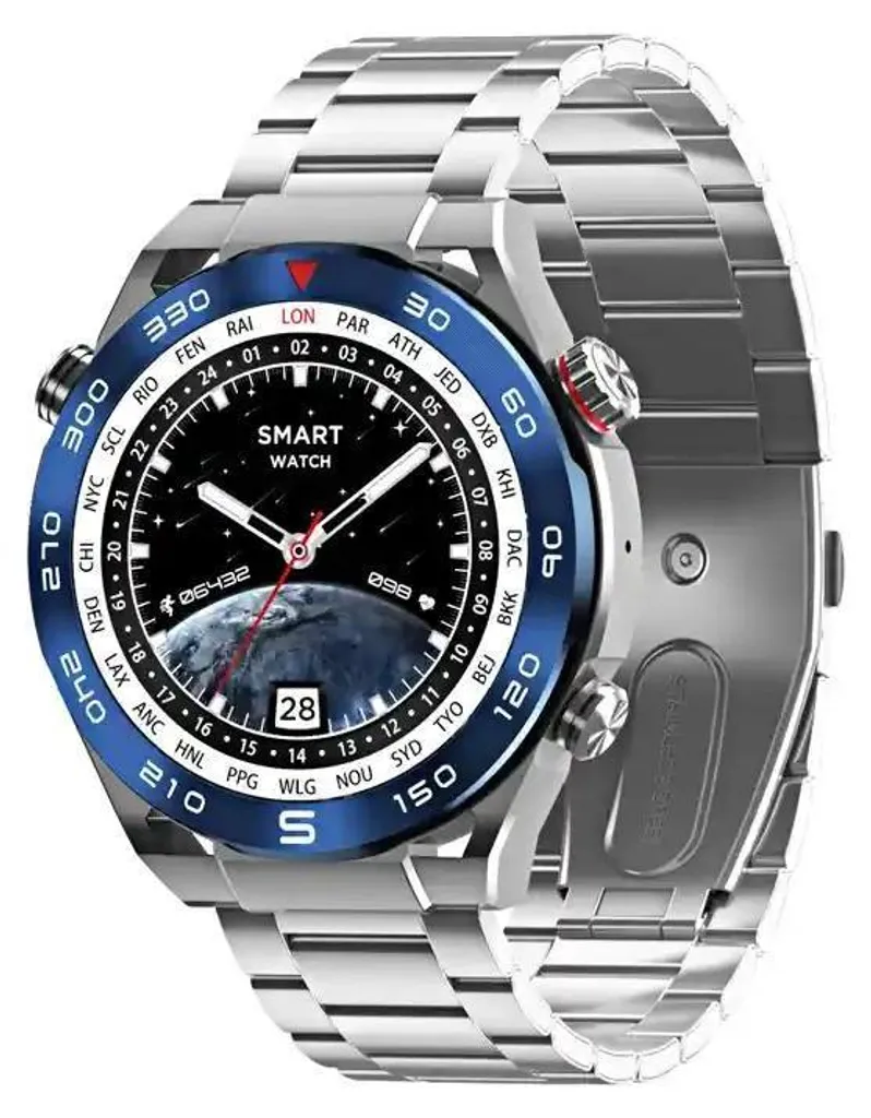 Montre connectée argentée élégante - Écran 1.52″ IPS et Bluetooth 5.2