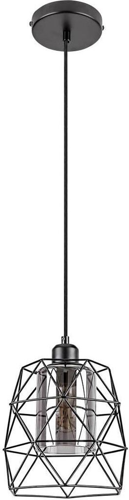 Rabalux 72111 Pendelleuchte 1 Spot Emrys, E27, schwarz-grau, rund, Industriell, ø200mm