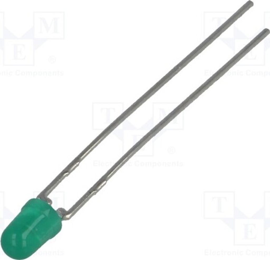 2x LED 4,2mcd grün HLMP-1503-D0002 LED Dioden THT 3mm 60° 3mm