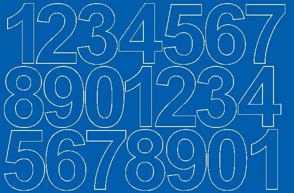 Adesivi Numerati 10cm Blu Lucido - Alta Resistenza Marina e UV