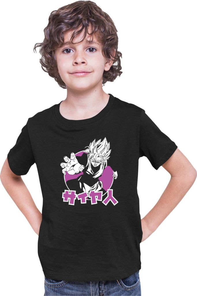 Kinder T-Shirt Dragon Anime Manga Ball Z Goku 26, 7-8 Jahr - 128 / Schwarz