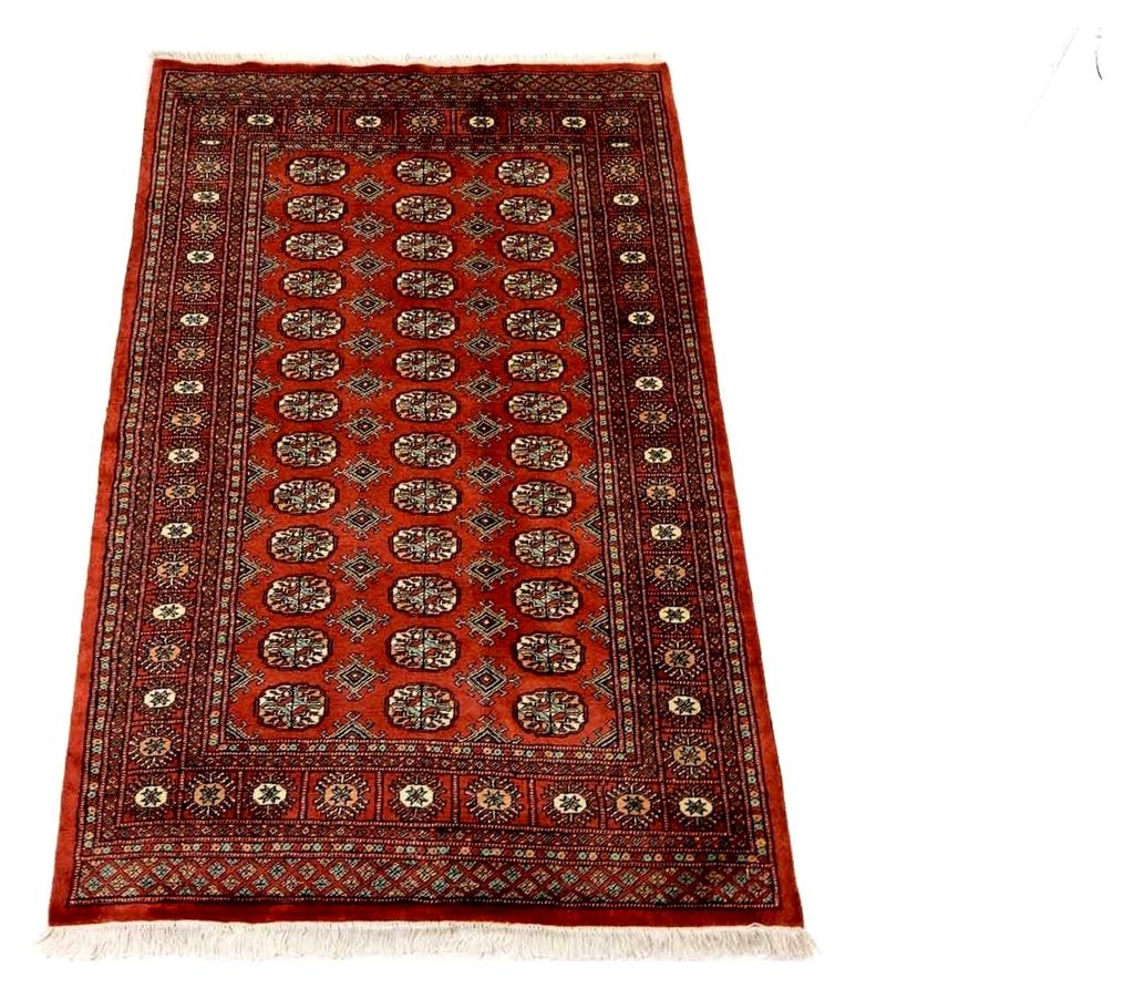 Handgeknüpfter Buchara Teppich aus Pakistan 120x190 Orange Geometrisch
