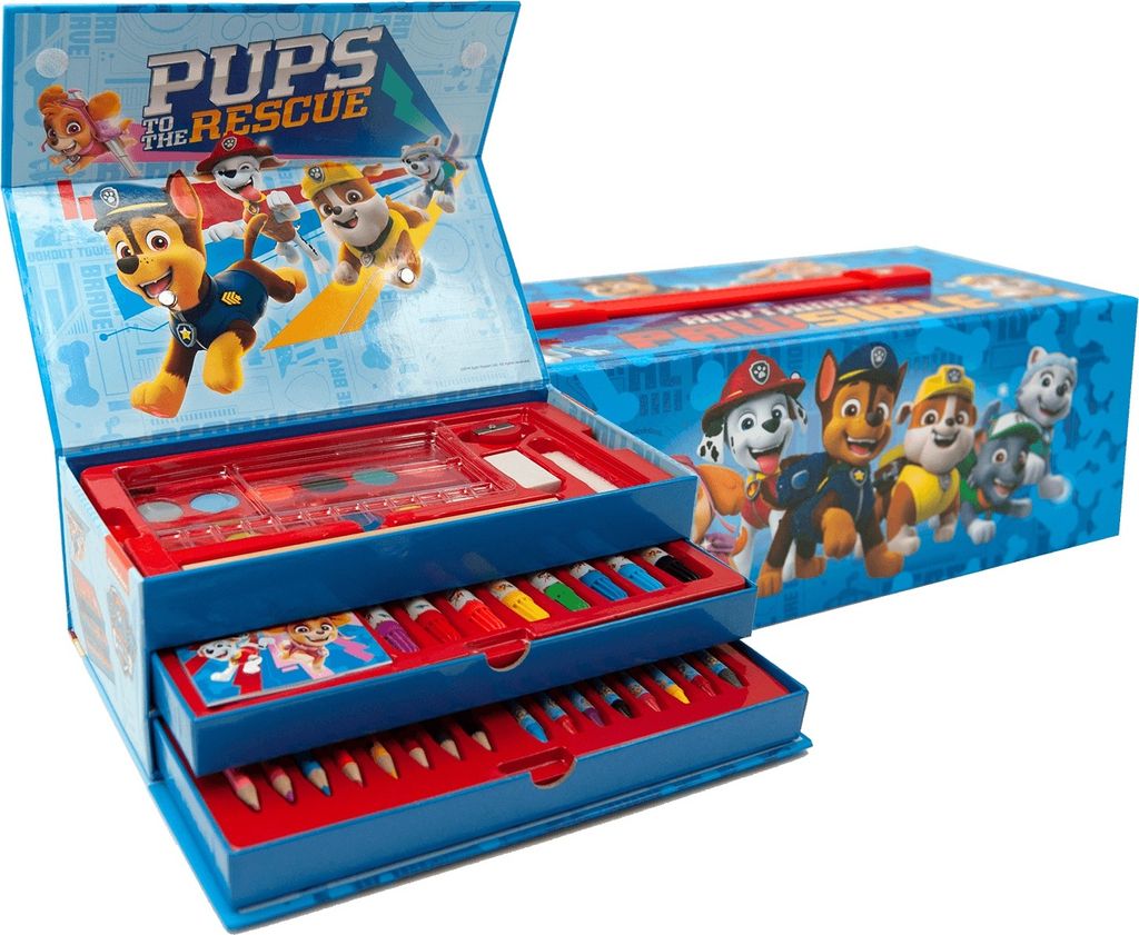 Paw Patrol - Schrein-Set XL im Koffer - Malset Stifte Farben Kinder