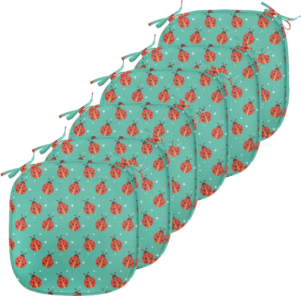 Coussin décoratif avec lanières ABAKUHAUS imperméable Teal Rouge Noir x6