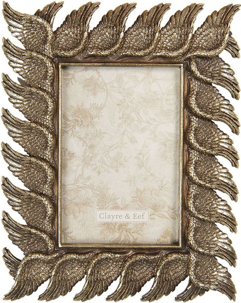 Clayre & Eef Bilderrahmen 10x15 cm Goldfarbig Kunststoff