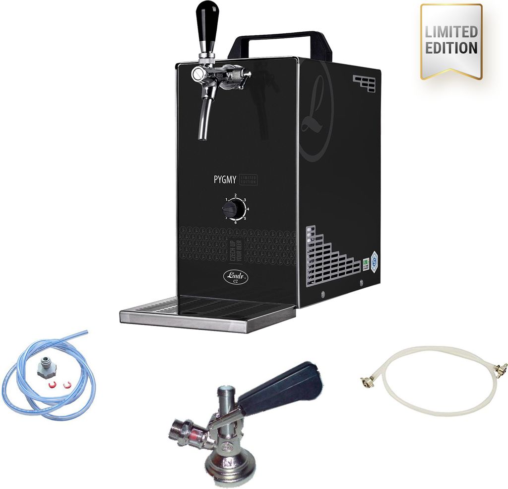 Komplett Set - Zapfanlage, Bierzapfanlage PYGMY 25/K LIMITED EDITION mit Membranpumpe, 1-leitig Trockenkühlgerät aus Edelstahl, 35 Liter/h, Green...