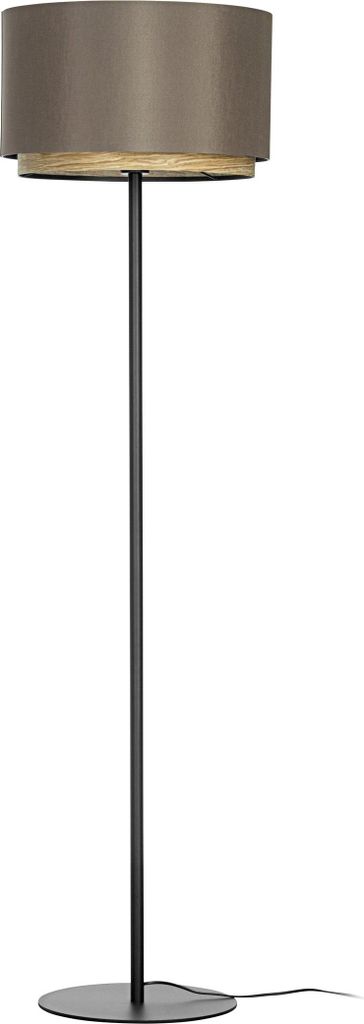 EGLO Stehlampe Marchena, Stehleuchte aus Metall in schwarz, Standleuchte mit Stoff-Lampenschirm, Lampe Wohnzimmer mit E27