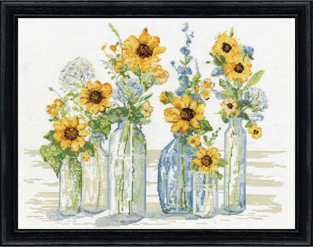 Design Works Kreuzstich Stickpackung "Sonnenblumenspektakel", Zählmuster, 36x46cm