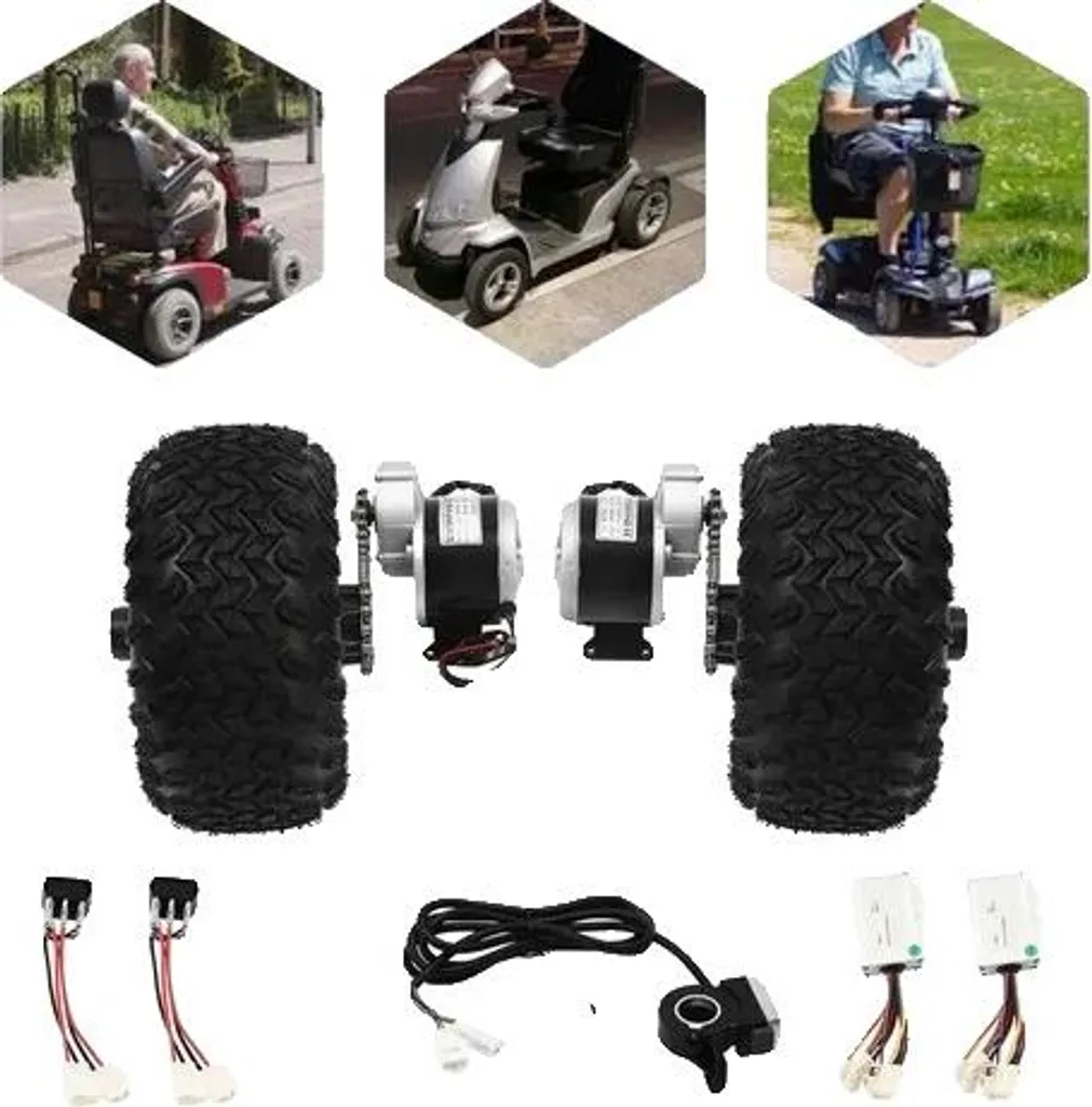 Kit Motorisation Électrique 24V 250W avec Roues 10 Pouces et Moteurs