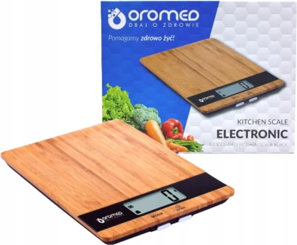 Bilancia Digitale da Cucina ORO-KITCHEN - Bambù Nero 5kg - Qualità Premium