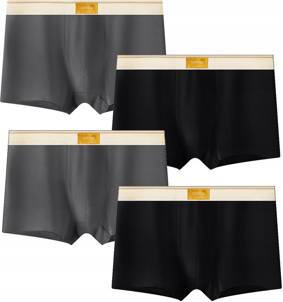 Herren Boxershorts 4er Pack Baumwolle Schwarz Grau Größe Produktbild 