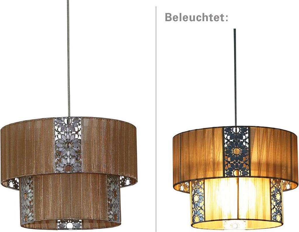Näve Stoff Pendelleuchte; Farbe: cappuccino, 7048814