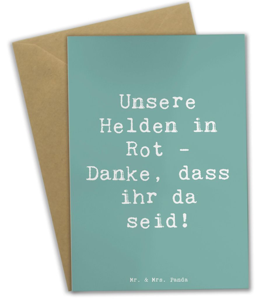 Mr. & Mrs. Panda babykarte Spruch Feuerwehrmann Helden - Meeresbrise - Geschenk, Aufmerksamkeit, genesungskarte, valentinstagskarte, Freundschaft, ...