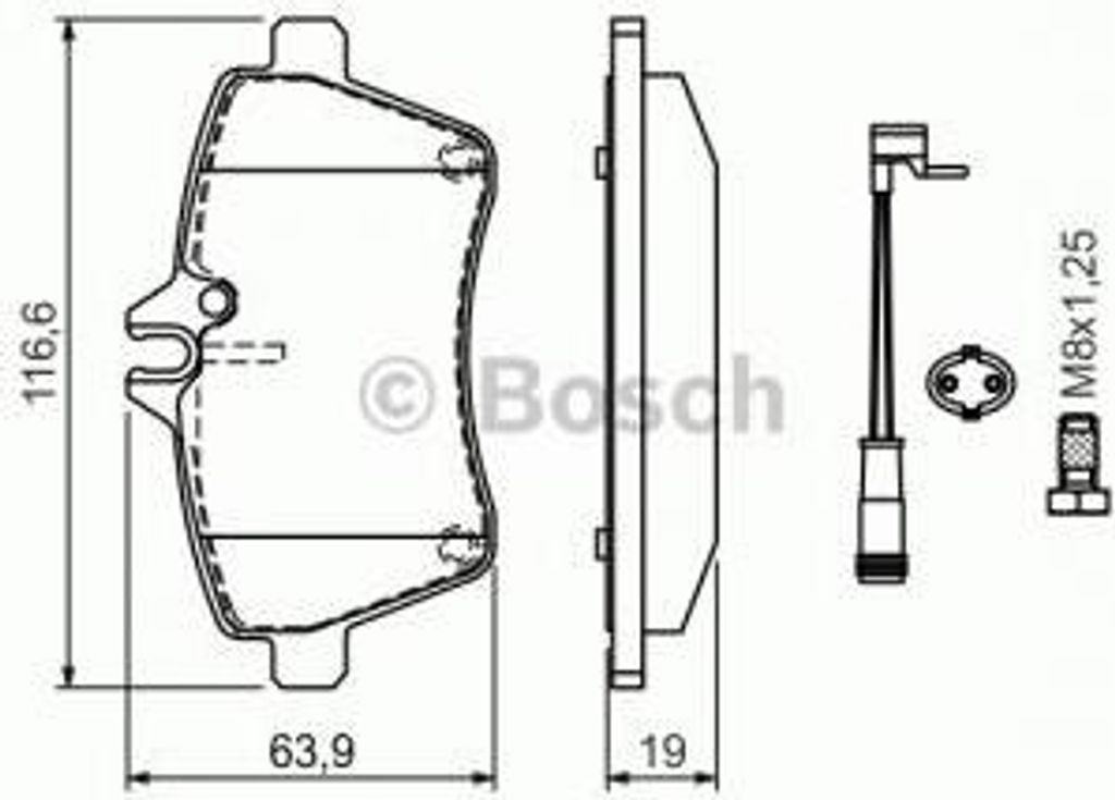 Bosch Bremsbelagsatz, Scheibenbremse  0 986 494 087 Produktbild 