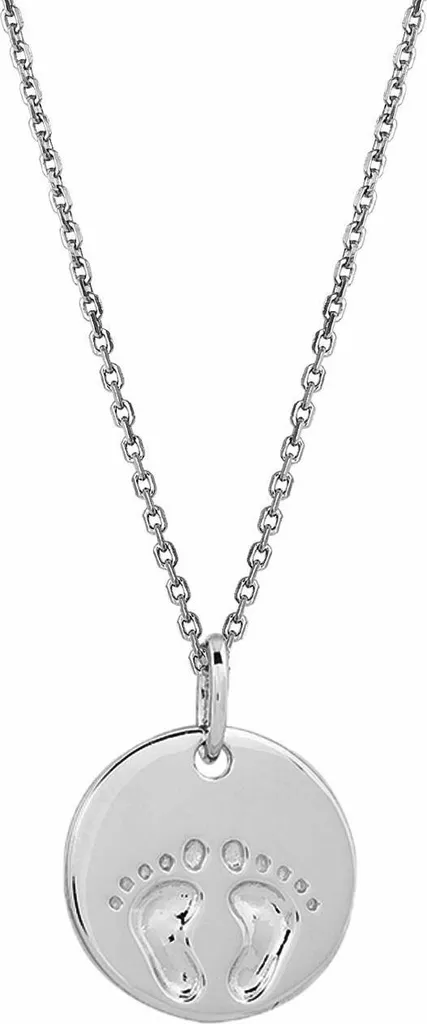 Collier Pendentif Pieds en Argent Massif pour Femme avec Chaîne Fine