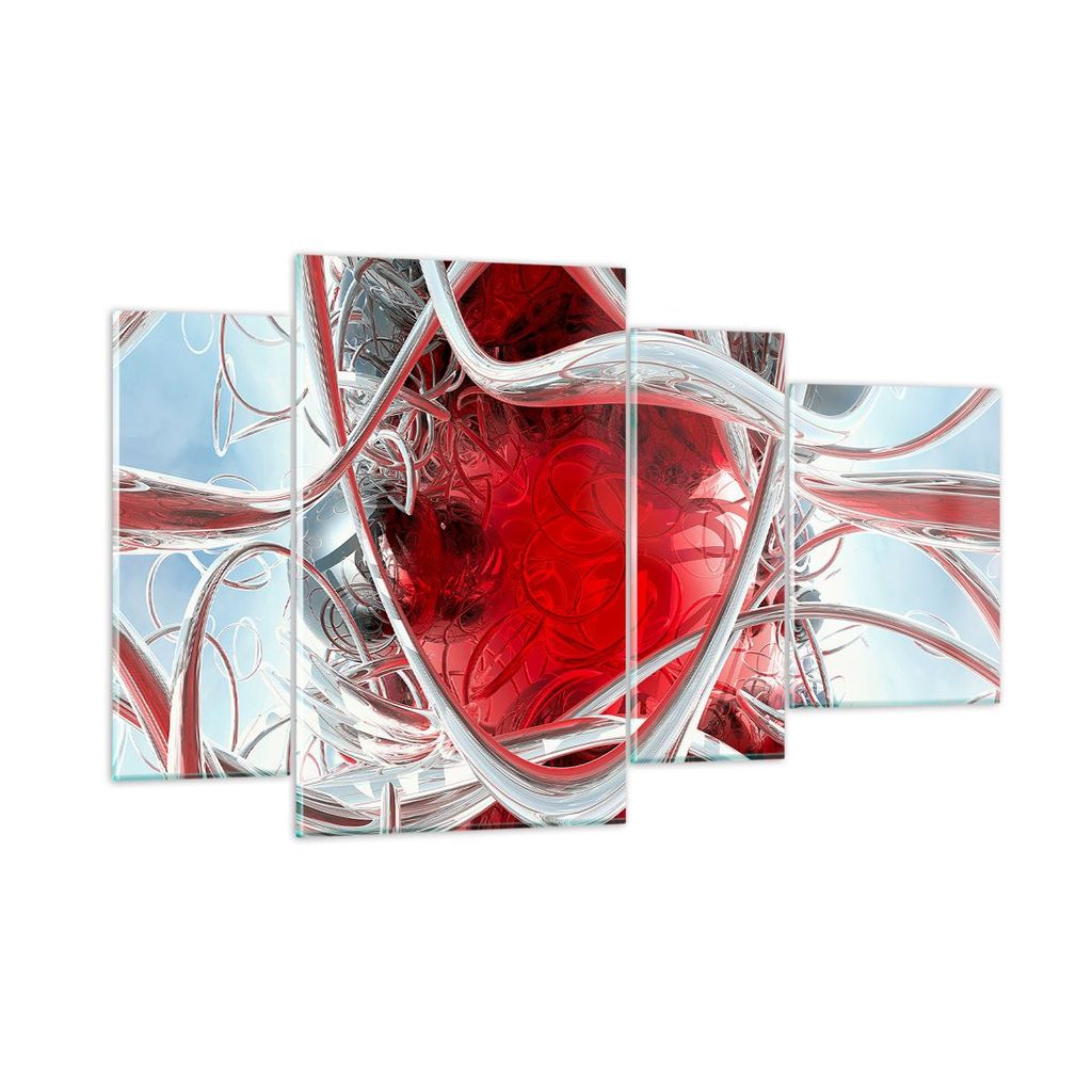 Bilder auf glas - Abstrakt zusammensetzung 3d grafiken - 120x70cm - Glasbilder - Wandbilder - Kunstdruck - Wanddekoration aus Glas - Glas Bilder - ...