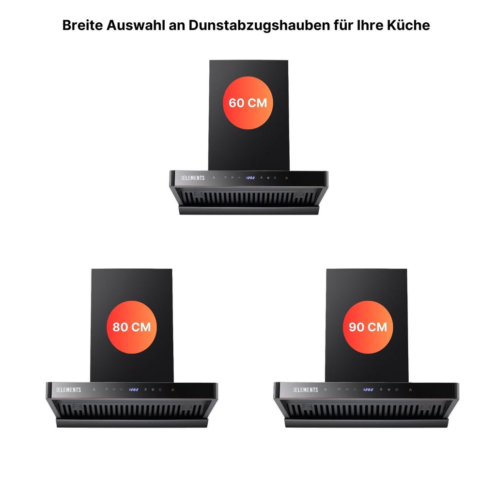 KB ELEMENTS Dunstabzugshaube 80cm, Wandhaube 80cm, 1350 Produktbild 9