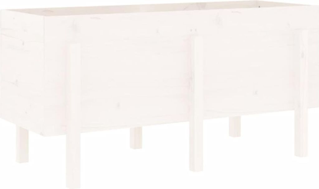vidaXL Hochbeet Weiß 121x50x57 cm Massivholz Kiefer
