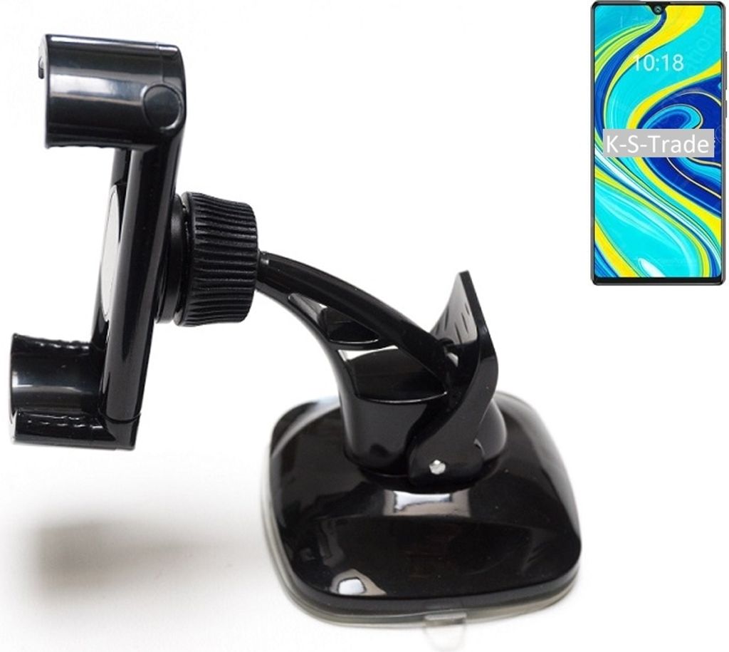 K-S-Trade kompakte Handy-Halterung Windschutzscheibe kompatibel mit Cubot P40 Armaturenbrett schwarz Autohalterung KFZ Halter Scheiben-Halterung