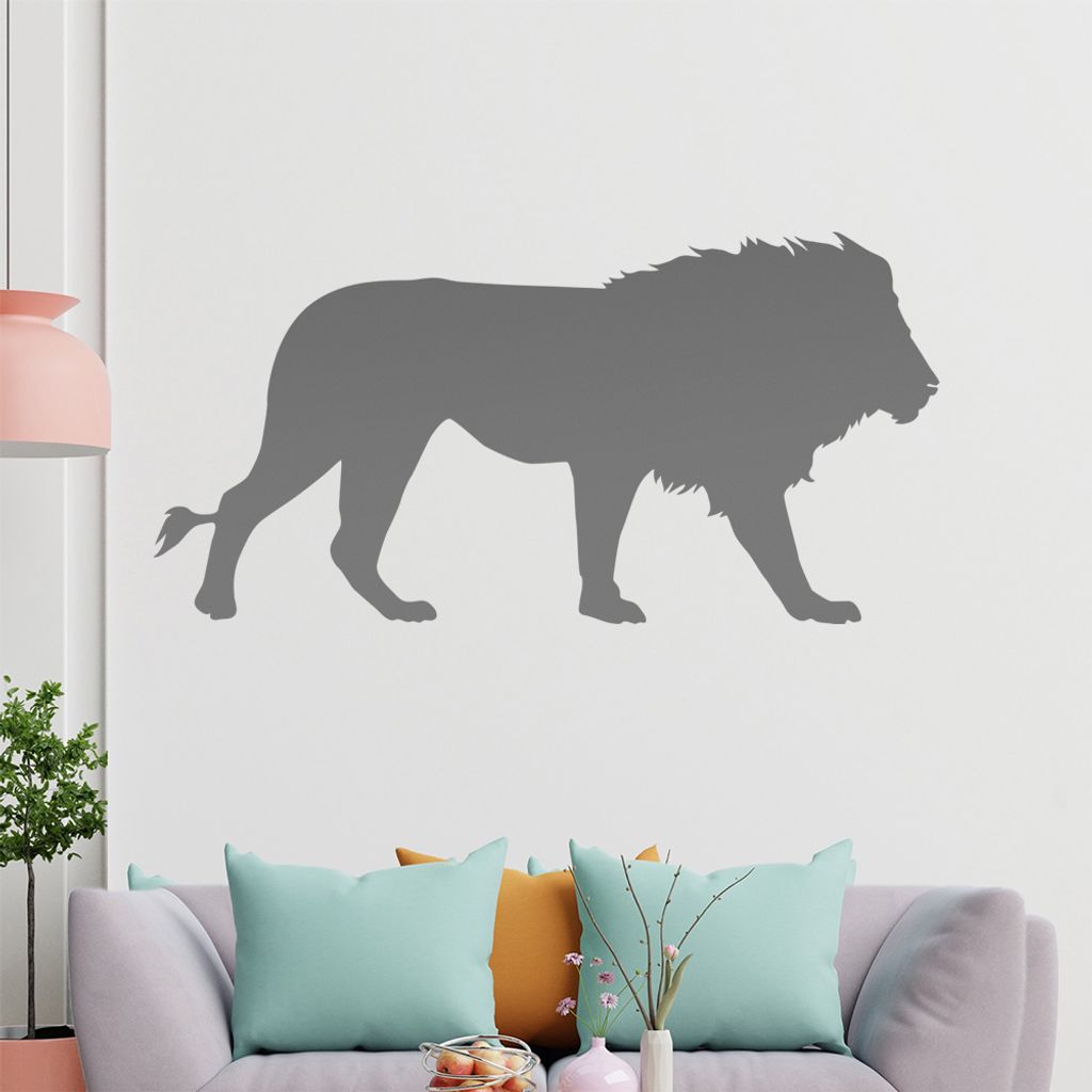 KIWISTAR Löwe Afrika Silhouette Umriss Wandtattoo in 6 Größen - Wandaufkleber Wall Sticker - Dekoration, Küche, Wohnzimmer, Schlafzimmer, Badez...