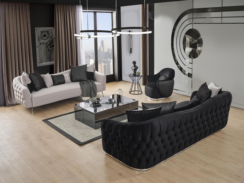 Sofagarnitur 41 Sitzer Couchtisch Komplett Set Designer 3tlg Wohnzimmer