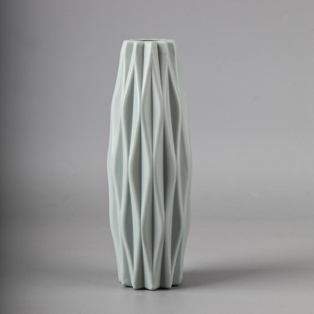 Nordic Style Vase getrocknete Blumenkreationen dekorativ einfacher Jahrgang fr Wohnzimmer Arbeitsplatten Rhombus grn 7x21cm / 2,8x8.3in
