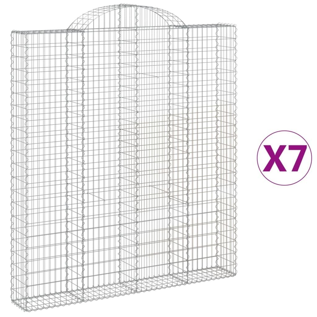 vidaXL Gabionen mit Hochbogen 7 Stk. 200x30x220/240cm Produktbild 
