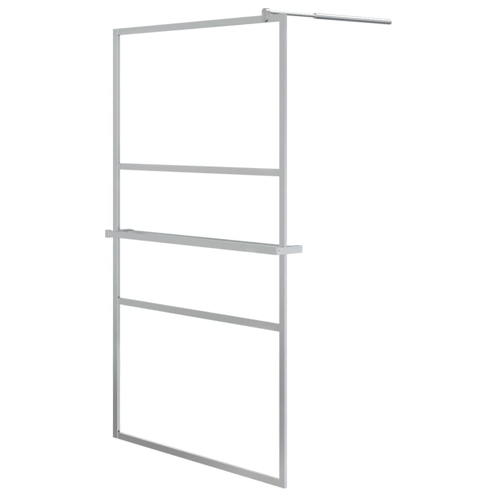 vidaXL Duschwand mit Ablage für Walk-In-Dusche Chrom 115x195 cm ESG