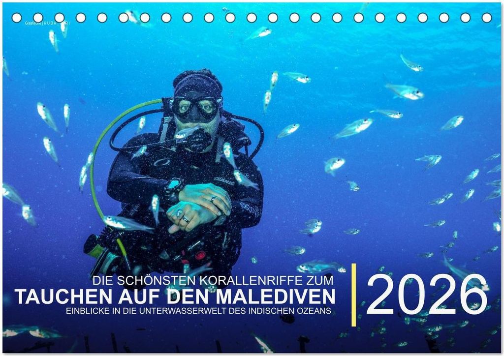 Die schönsten Korallenriffe zum Tauchen auf den Malediven (Tischkalender 2026 DIN A5 quer), CALVENDO Monatskalender