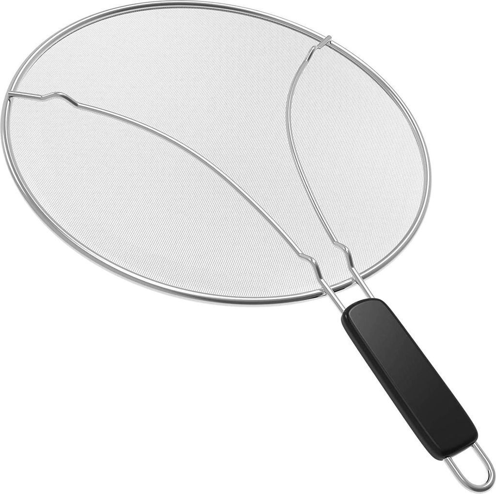 Gro?er Spritzschutz fš¹r Bratpfanne, 33 cm (13 Zoll) Edelstahl-Fettspritzschutz, Netz-Bratsieb h?lt die Kš¹che sauber und schš¹tzt die Haut v...