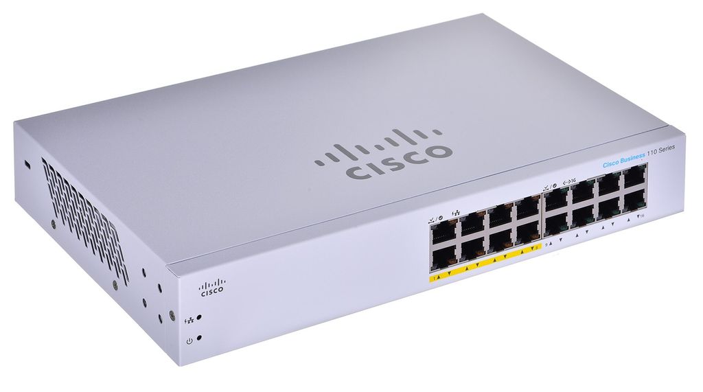 Cisco CBS110 Unverwalteter Netzwerk-Switch L2 16 Ports Gigabit Ethernet 8 PoE Grau