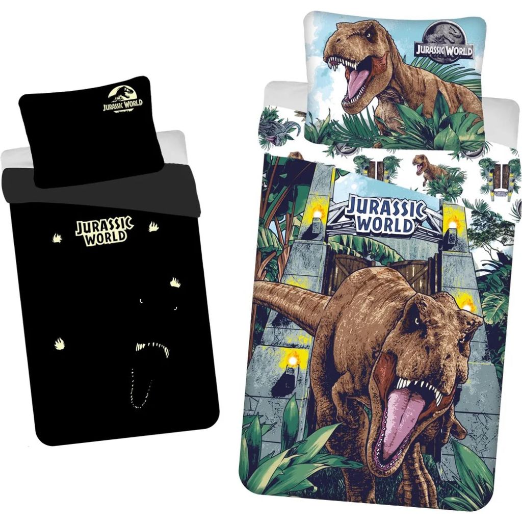 Juego de sábanas de algodón Jurassic World, suave y cómodo, Imagen del producto 