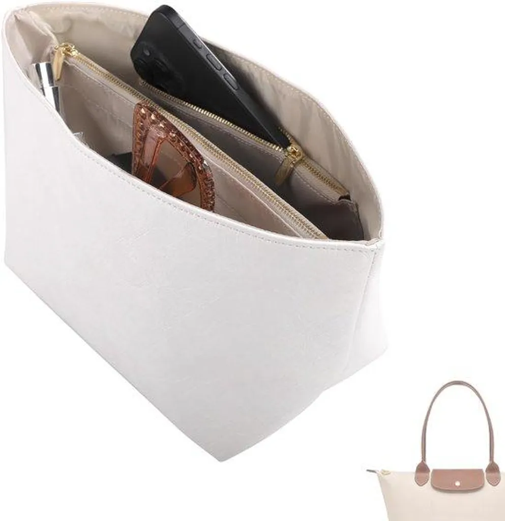Solution anti-sac affaissé : Organiseur blanc zippé grand format à plis