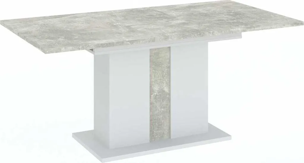 Table extensible BOOKER : la solution gain de place béton et blanc chic - 9
