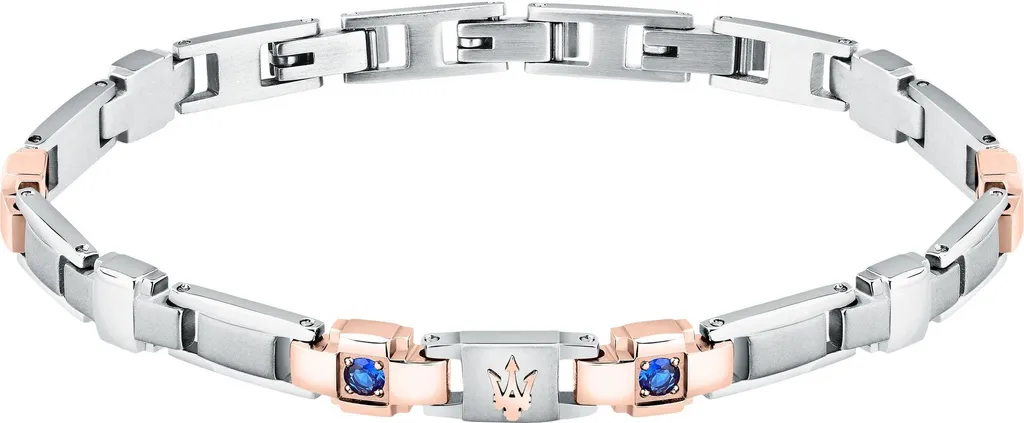 Bracelet Homme Maserati en Acier Inoxydable Bleu Sapphire Taille 18cm
