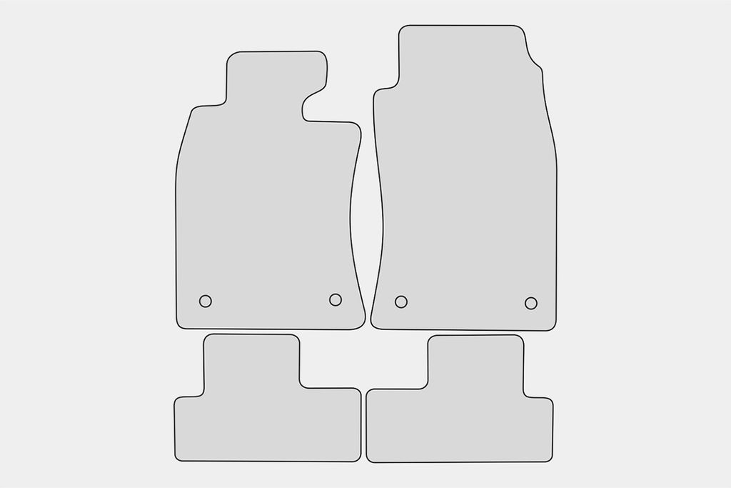 Premium Fußmatten passend für Mini 1 I R50 / R53 Bj. 2001-2006, Naht:Silber